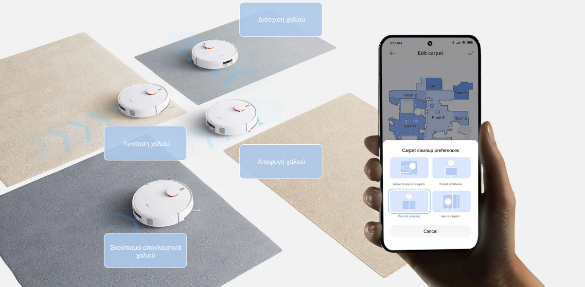 Προσαρμοσμένες ρυθμίσεις για χαλιά