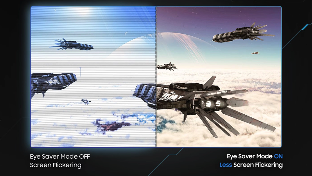Eye protection λειτουργία και μειωμένο τρεμόπαιγμα οθόνης